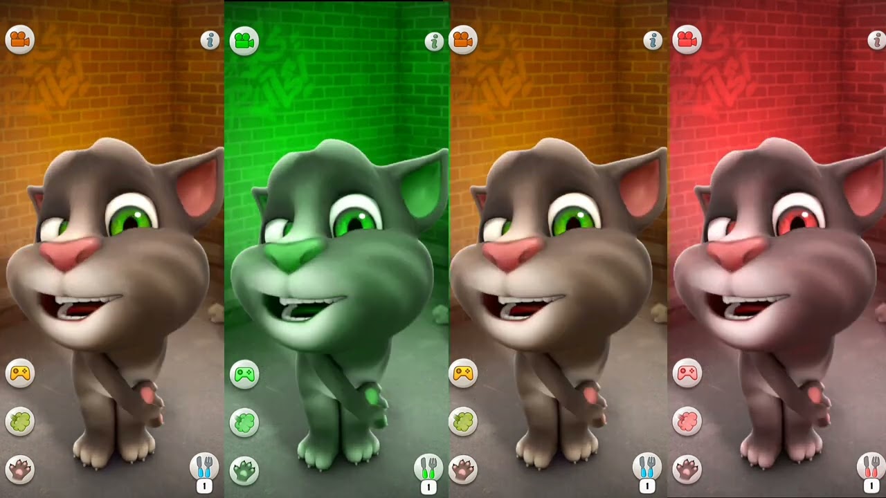 My Talking Cat with talking Tom Funny Color Effects Video || Talking Cat Fun Cartoon Games videos