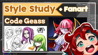 How to draw: Style Study: Code Geass +  Fanart: Kureiji Ollie | Digital Art Tutorial (timelapse)