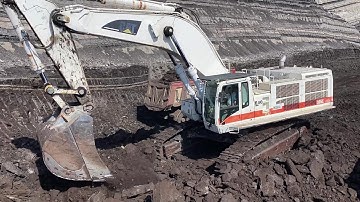 White Cat 385C Excavator Loading Coal On 4 Axle Mercedes & MAN Trucks - Interkat SA