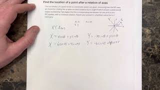 Find the location of a point after a rotation of axes