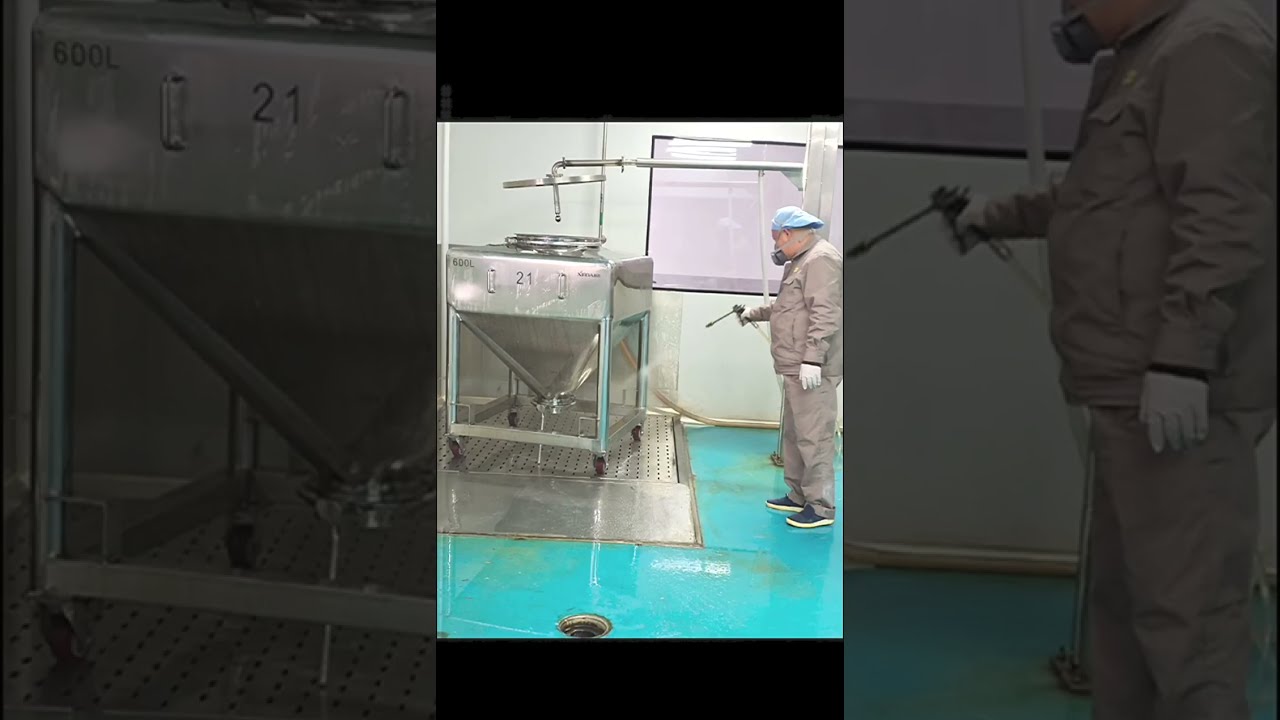 How to Clean the IBC bin powder mixer?