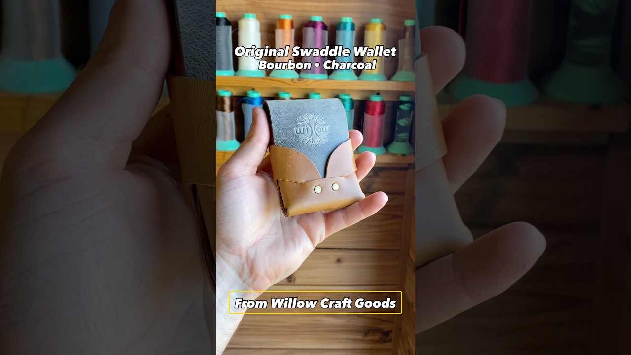 Swaddle Wallet from Willow Craft Goods in Bourbon and Charcoal 