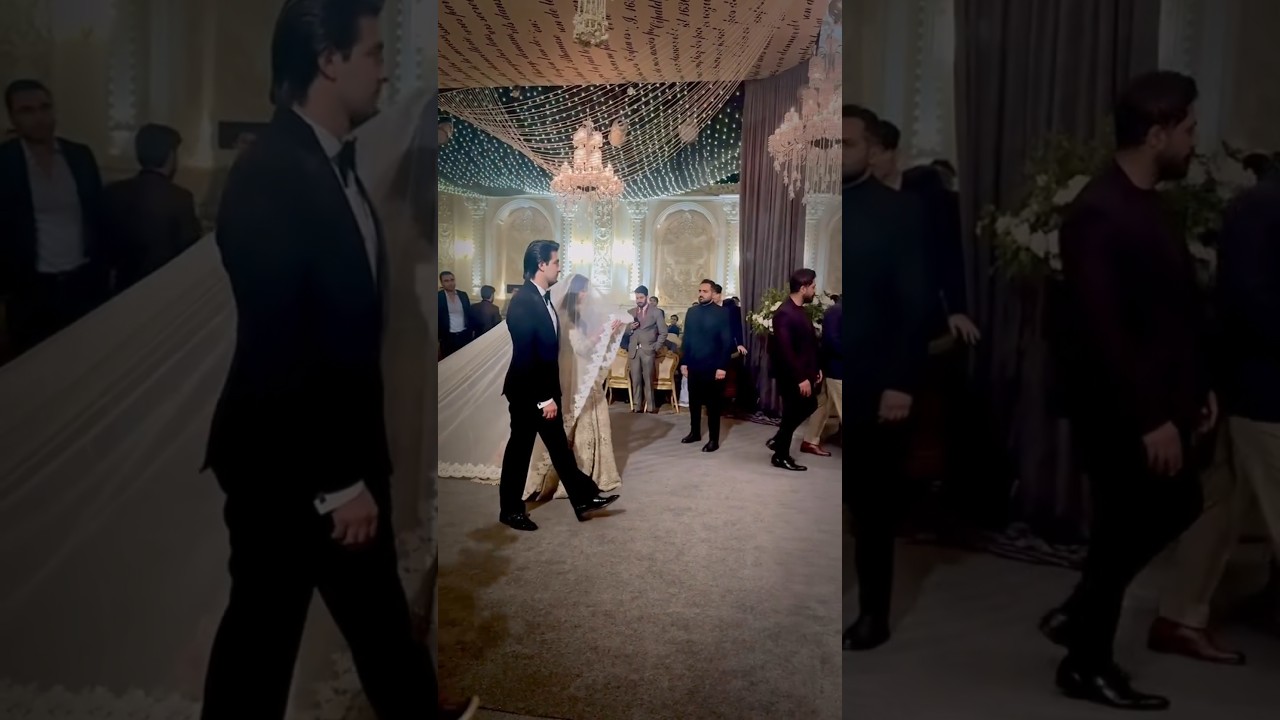 Khaqan and Sabeena going to stage on walima 