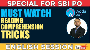 READING COMPREHENSION TRICKS FOR SBI PO - MUST WATCH