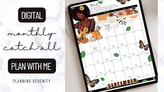 DIGITAL PLAN WITH ME | SEPTEMBER MONTHLY | CATCH-ALL DIGITAL PLANNER | MONTHLY RESET | HELLO FALL