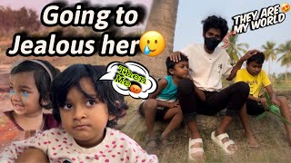 Going to jealous saanu with her cousins 😂🫡 |என்ன கோவம் டா சாமி🤯😡 #saanvikashree