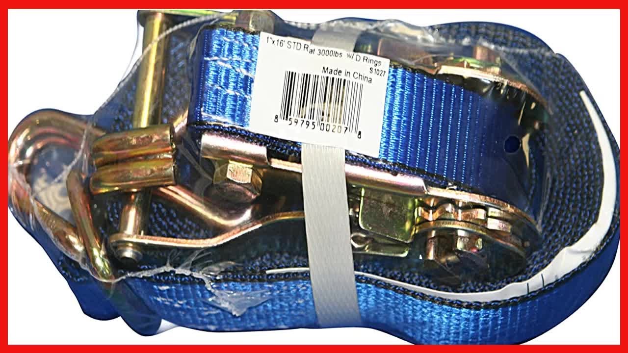 Everest Premium Ratchet Tie Down – 1" X 10', 400 Lbs Working Load, 1,200 Lbs Break Strength – Cargo Straps For Moving Appliances, Lawn Equipment, Motorcycles – Cambuckle Alternative