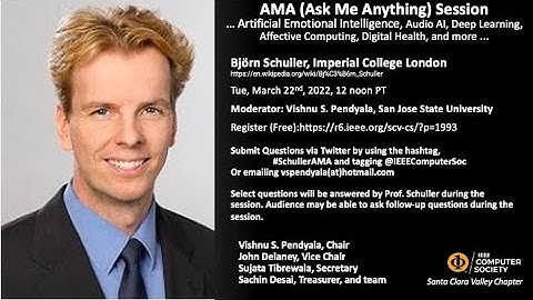 AMA (Ask Me Anything) related to Artificial Emotional Intelligence with Prof. Björn W. Schuller