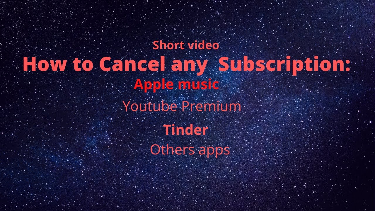 Short video :how to cancel subscriptions in iPhone/Ipad- YouTube /apple music /tinder /other