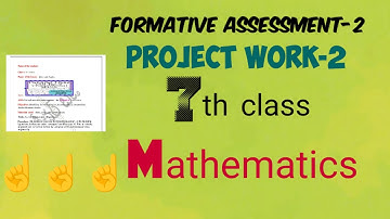7th class Maths project work-2 || Formative Assessment 2 💯☝️