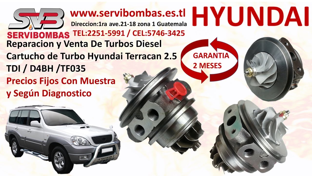 Reparacion De Turbos Y Cartuchos Hyundai Terracan 2 5 D4BH TF035 reparacion-de-turbos-y-cartuchos-hyundai-terracan-2-5-d4bh-tf035