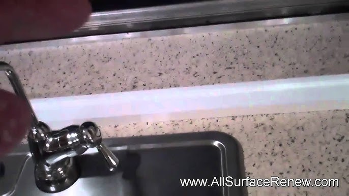 Plain White Formica Countertops Refinished In A Stone Like Finish Plain White Formica Countertops Refinished In A Stone Like Finish You