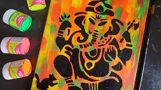 10 Days 10 Ganesha| Episode1| Stencil Ganesha| contemporaryart ganeshadrawing