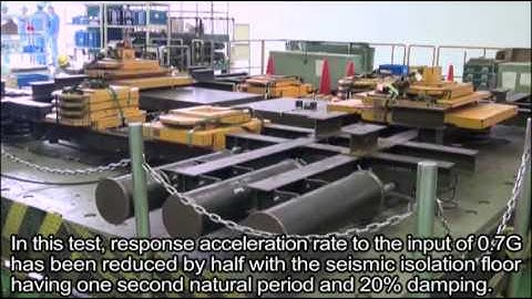 Shake table test of seismic isolation floor for vertical motion in full scale model