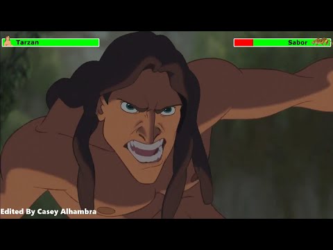 Tarzan & Kerchak vs. Sabor with healthbars