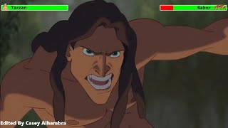 Tarzan & Kerchak vs. Sabor with healthbars