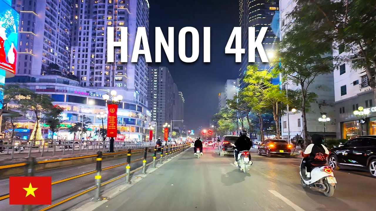 Hanoi Night Drive: Stunning City Lights Tour - Vietnam 4K