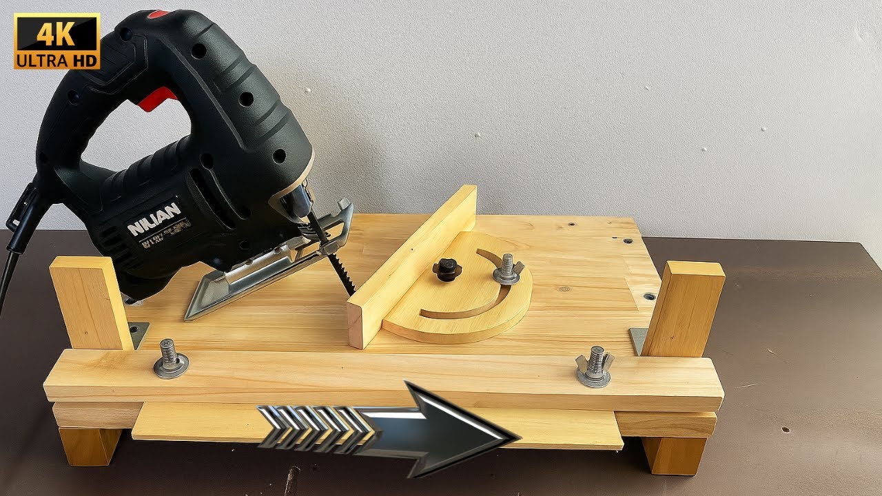 A seemingly crazy invention by an old carpenter! But the result surprised me. jigsaw saw cutting jig