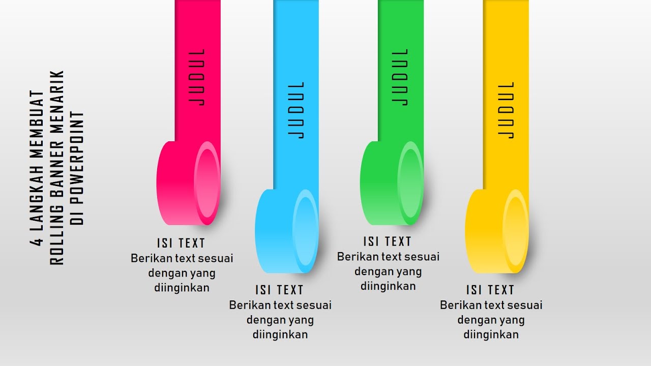 4 STEP MEMBUAT ROLLING BANNER MENARIK DI POWERPOINT - TUTORIAL POWERPOINT #2