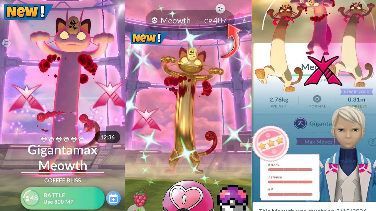 Первый в истории✨️рейд с блестящим гигантамакс-Мяутом в Pokemon Go