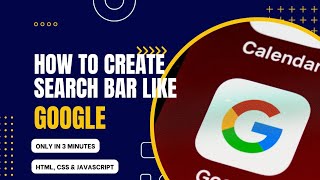 How To Create A Search Bar Layout Like Google Using HTML And CSS.