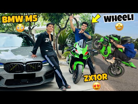 Finally Bmw M5😍 In The House || Crazy Wheeli On Zx10r 😮|| Mazza Aa Gya Ajj Ki Ride Pe