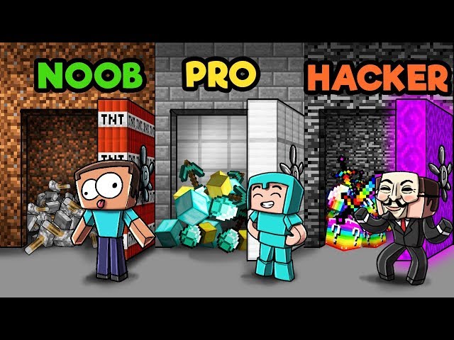 Minecraft - SECRET VAULT CHALLENGE! (NOOB vs. PRO vs. HACKER)