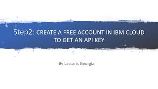 Step 2  Create an IBM cloud account