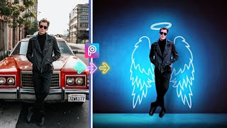 😳ازاي تحط صورتك علي جناحات بحترافيه🔥||ببرنامج PicsArt screenshot 3