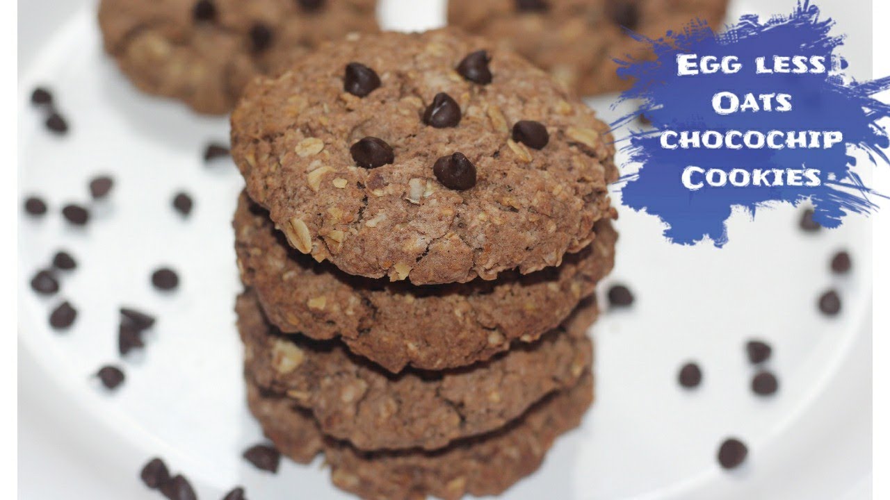 Egg less Oats Choco Chips Cookies Recipe with /with out oven No fail