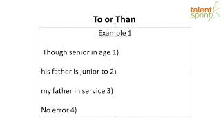 Type 18:  To or Than Based Finding Errors | Finding Errors | Spotting Errors Rules | English