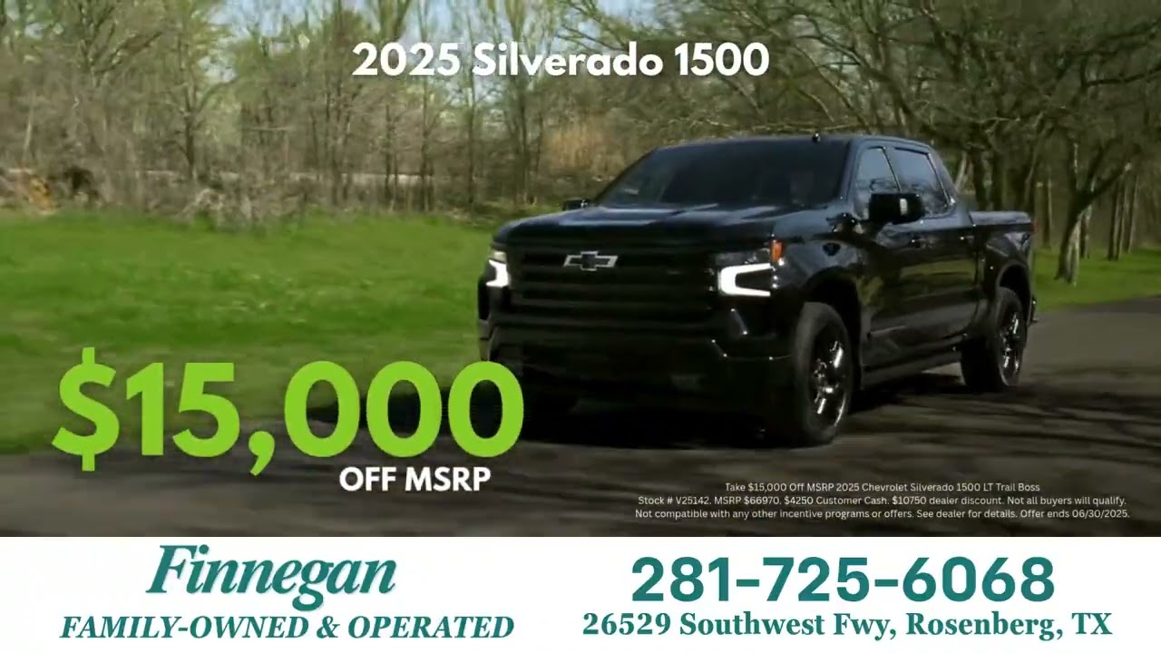 $15,000 OFF 2025 Silverado & $12,000 OFF Sierra | Rosenberg Truck Sale