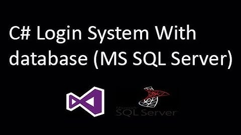 Login Form in C# Windows Application with MS SQL Server database. (Using Queries)
