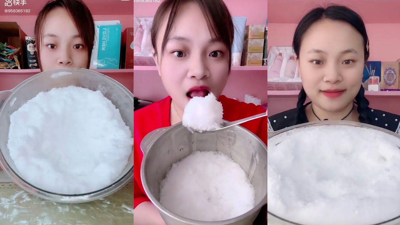 ASMR WHITE ICE BLEND BY HER #asmr #asmreating #ice #iceeating #kwai #crunchyasmr #whiteice