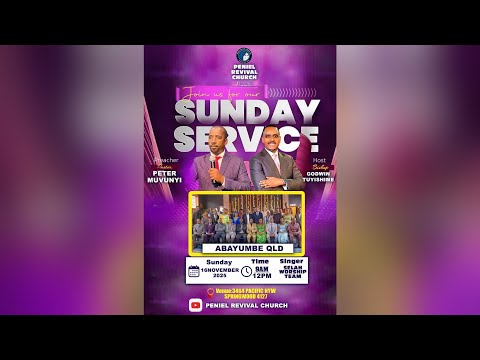 PENIEL REVIVAL CHURCH// SUNDAY SERVICE//WITH PASTOR PETER MUVUNYI//16/11/2025