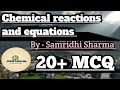 Mcq on Chemical reactions and equations