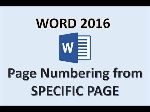 Word 2016 - Page Numbers Starting from Specific Number - How to Add Insert Start Put on Pages in MS