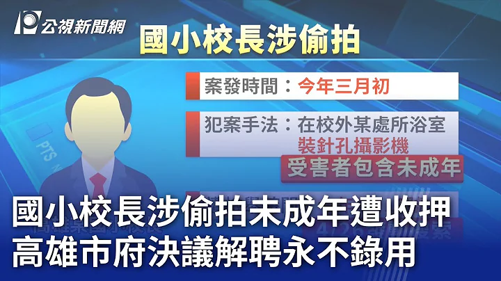 國小校長涉偷拍未成年遭收押 高雄市府決議解聘永不錄用｜20240430 公視晚間新聞 - 天天要聞