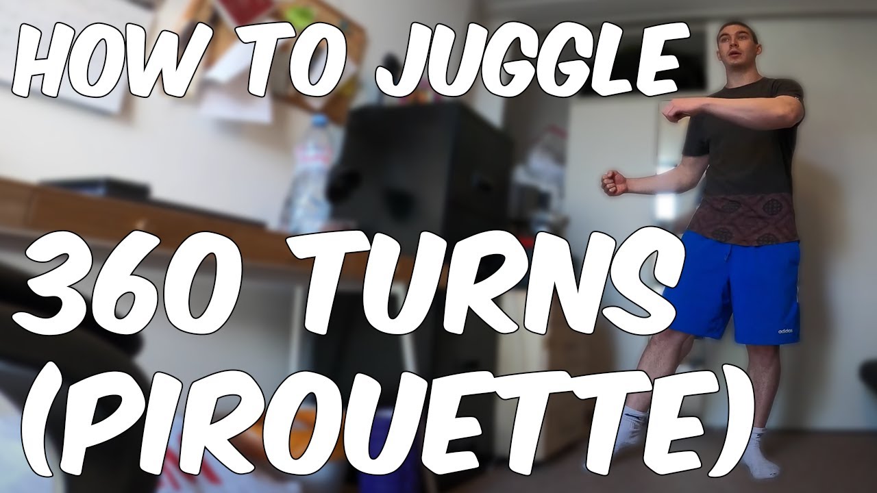 HOW TO JUGGLE (#23) - 3 BALL TUTORIAL - 360 TURN / PIROUETTE