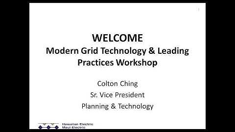 Grid Modernization Strategy Workshop - Pt. 1 of 7: Welcome