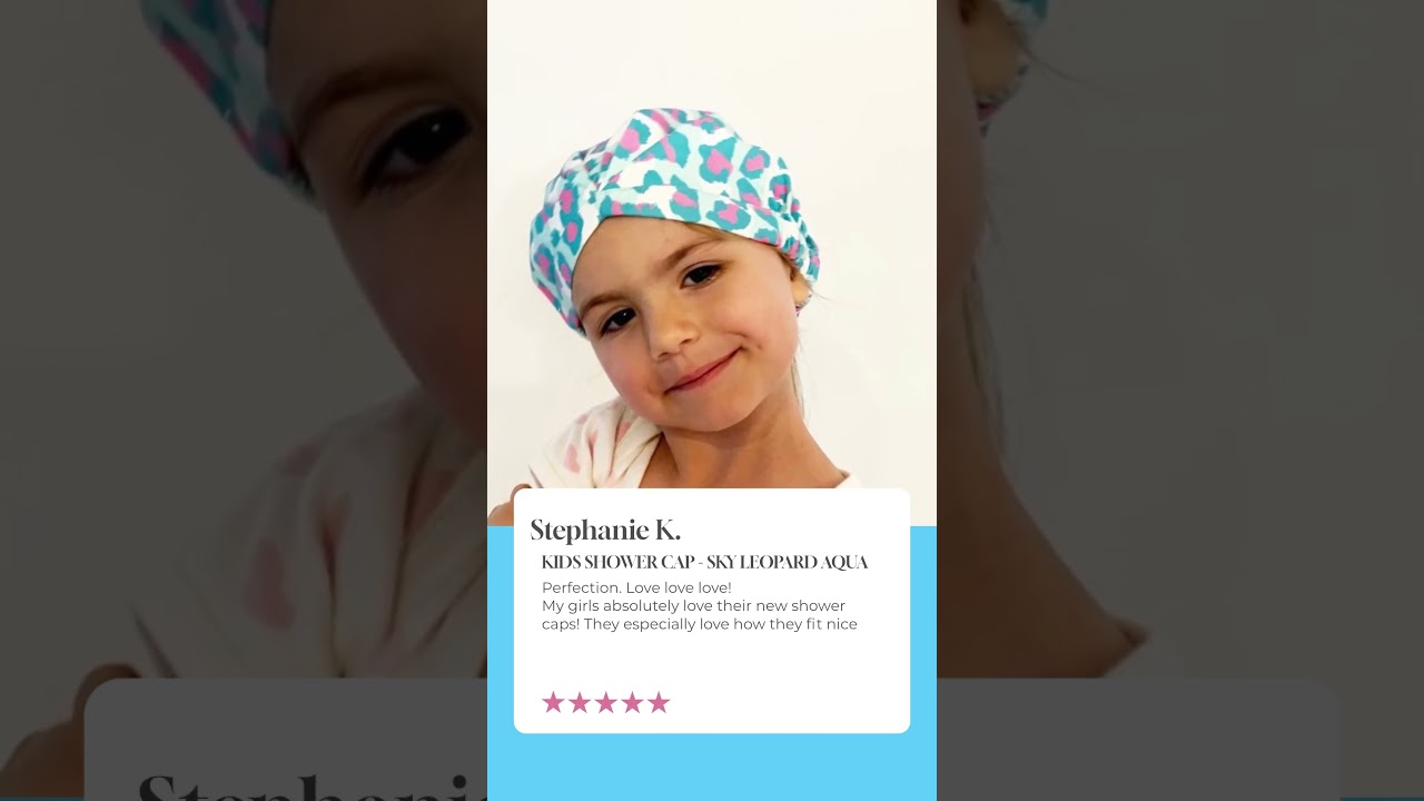 5 STAR REVIEW HAIRCAPSULE KIDS SKY LEOPARD SHOWER CAP