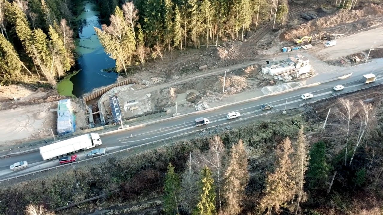 Реконструкция Лобненского ш, ноябрь 2021 - YouTube