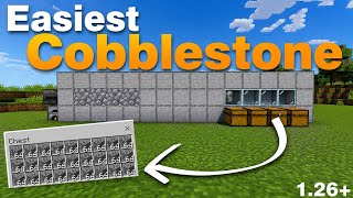 BEST FULLY AUTOMATIC COBBLESTONE FARM TUTORIAL In Minecraft Bedrock 1.26+ 