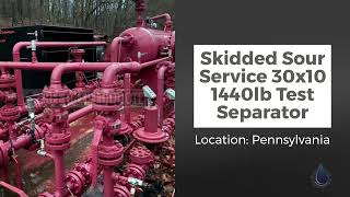 Skidded Sour Service 30x10 1440lb Test Separator in Excellent Condition