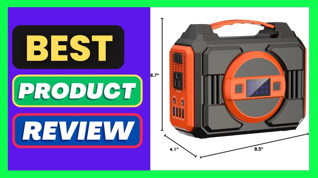 Portable Power Station Bank 300W Rated(600W Peak),220Wh Solar Powered