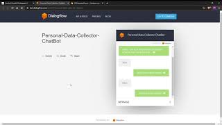 Dialog Flow ChatBot  Personal Data Collector screenshot 1
