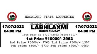 Labhlaxmi Lottery Result 4Pm Result Today 17.7.2022