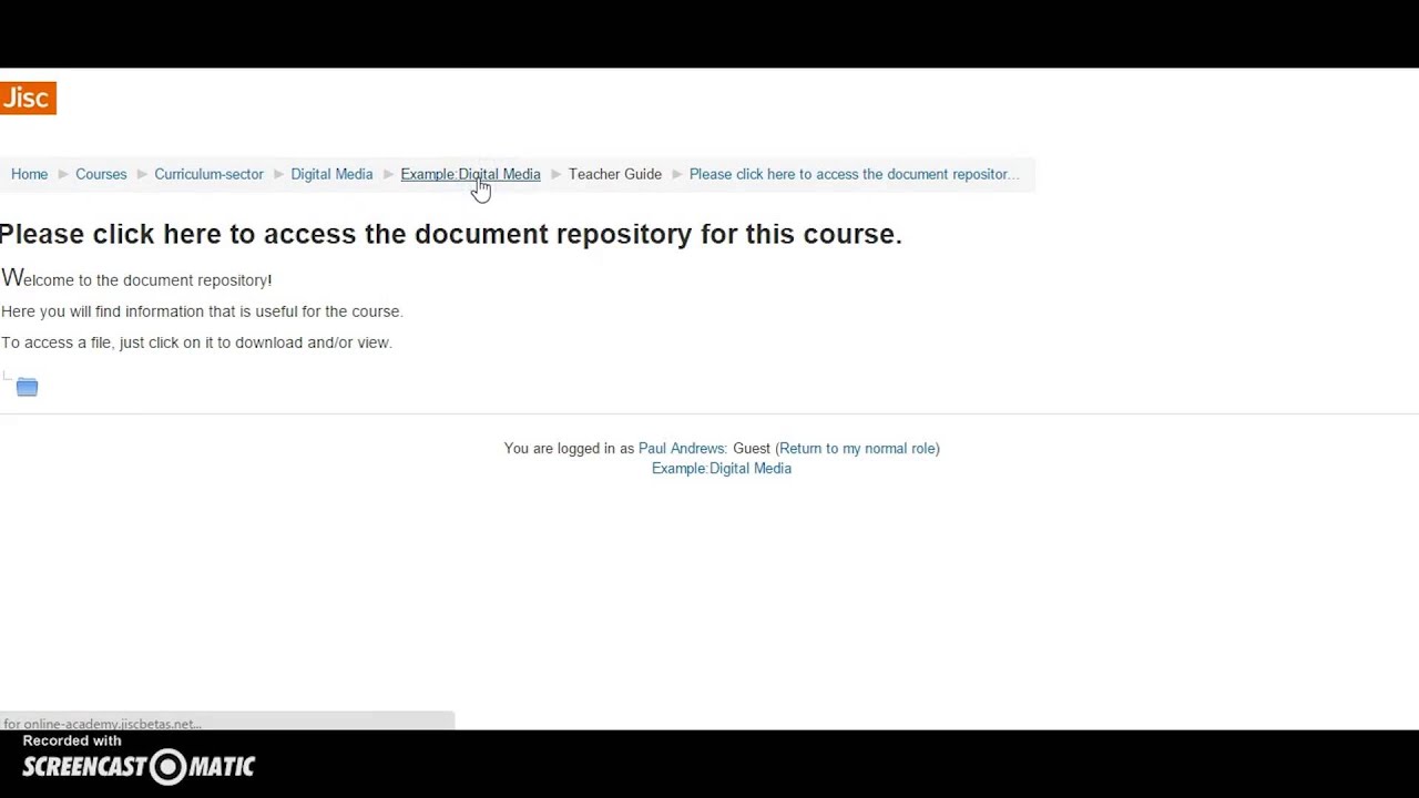 Jisc example course tour