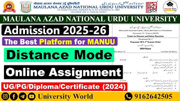 Manuu Distance Online Assignment 2025 | UG, PG, Diploma/Certificate ​| @UniversityWorld