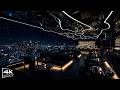 [4K] Rooftop Night Jazz Bar 🌃 Smooth Relaxing Jazz for Sleep, Study, Focus & Anxiety Relief